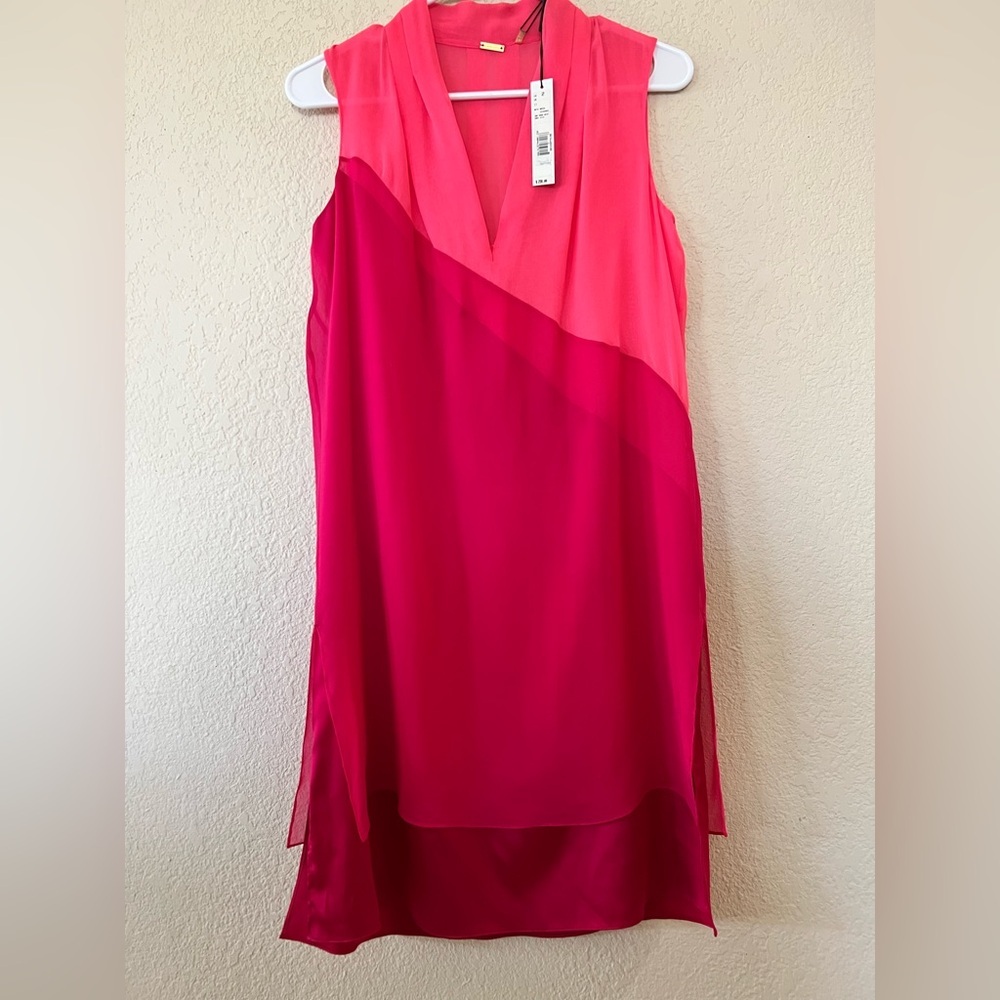 ELIE TAHARI DRESS PINK BRIA 100% SILK SLEEVELESS SIZE 2 NWT - Picture 2 of 10